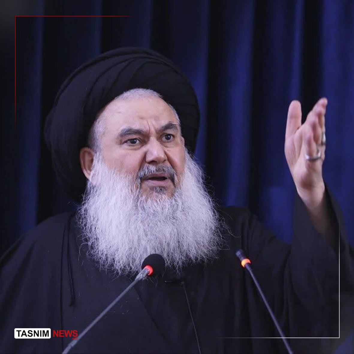قال إمام جمعة بغداد عاصمة العراق: «هذه الحرب حرب وجودية بين الحق والباطل. يا أيها المسلمون، انهضوا وواجهوا الولايات المتحدة.»