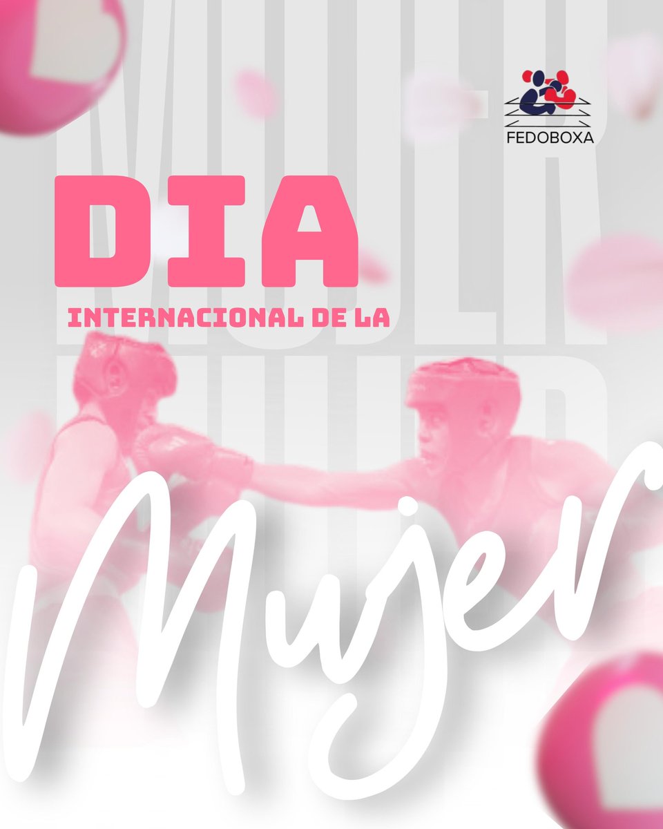Hoy celebramos a las mujeres que luchan con valentía dentro y fuera del ring.
En este Día Internacional de la Mujer, la Federación Dominicana de Boxeo reconoce su pasión, esfuerzo y grandeza.
¡Ustedes son inspiración! 🥊
