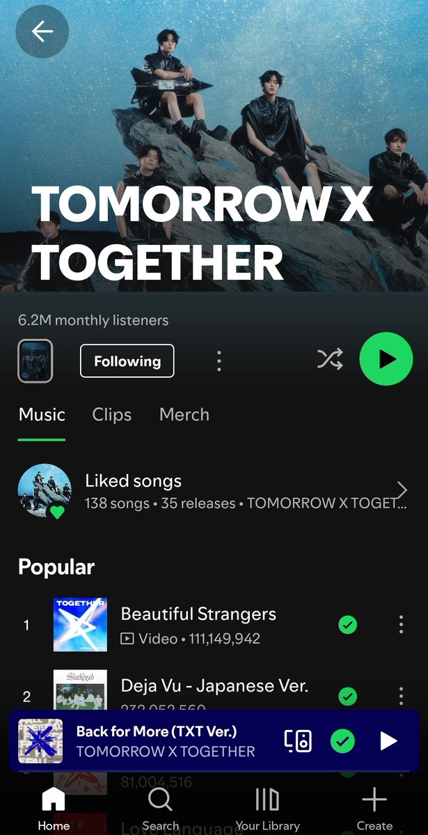 the bracelet qr code pulls up txt spotify! 👏