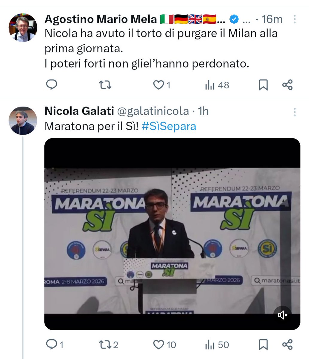 Non ho capito il collegamento 😂😂😂
<a href="/galatinicola/">Nicola Galati</a> <a href="/agostinomela/">Agostino Mario Mela 🇮🇹🇩🇪🇬🇧🇪🇸🇫🇷🏳️‍🌈🇷🇺</a>
