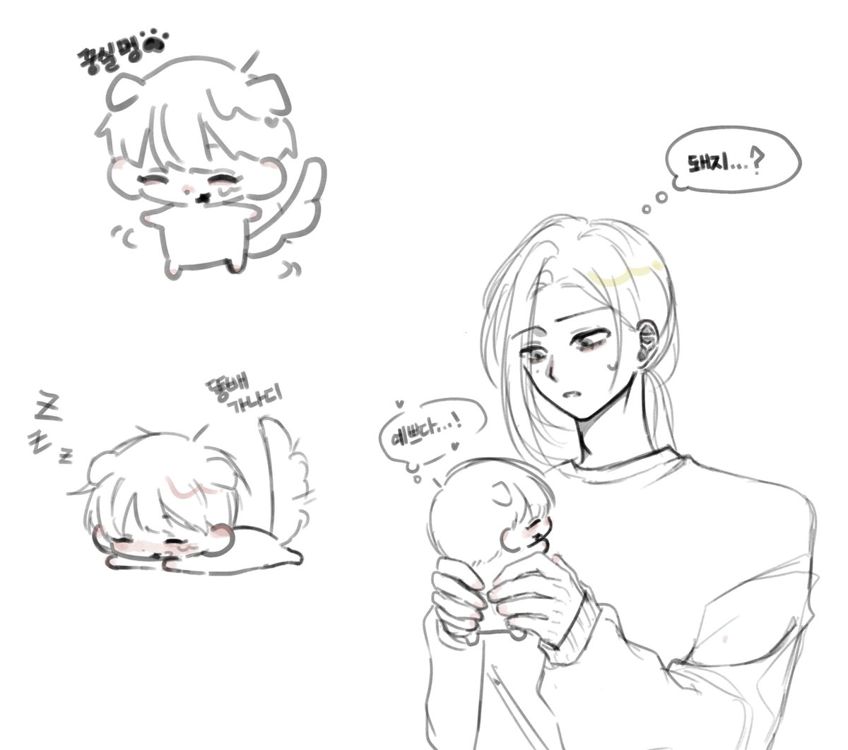 올린적 있는지 기억이 안나네요... 
이런저런 홍이윤이 낙서들