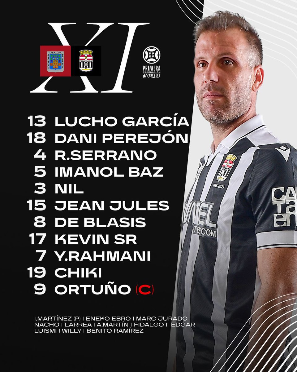 FCCartagena_efs's tweet photo. ALINEACIÓN | Este es el 1️⃣1️⃣ del 𝗘𝗳𝗲𝘀𝗲́
🆚 @SDTarazona
🏟️ Municipal
⏰ 16:00h
#TarazonaCartagena https://t.co/lOKTkDYtsJ