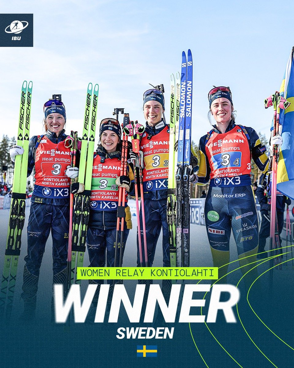biathlonworld's tweet photo. Your final Women's Relay Podium of this season! 🙌

Grattis, felicitations and gratulerer! 🔥

📷NordicFocus #biathlon https://t.co/LZgfmlCB4k