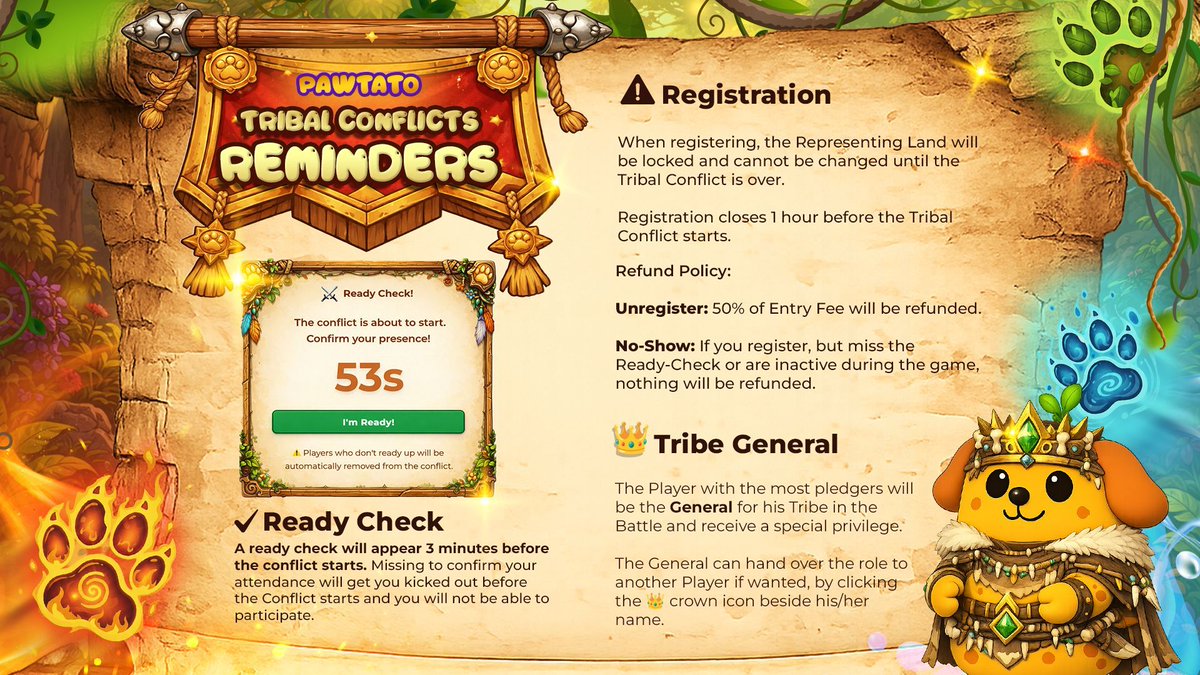 Prepare for the next Tribal Conflict - 24 Hours Left! 🛡️

Only 24 hours left before the next Tribal Conflict begins and it's very important to stay ready!

Take a moment to review these reminders. Don’t let the details slip by at the last minute.

A little preparation goes a long