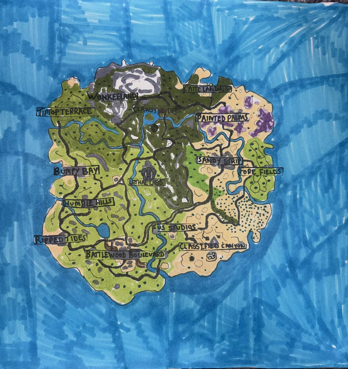 FNBR map updates hand drawn tweet media