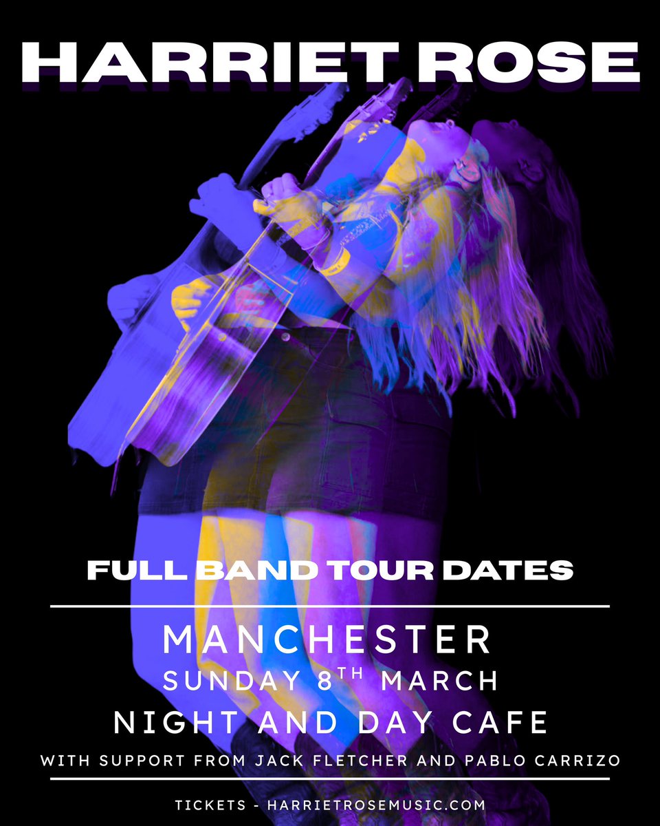 HarrietRose_'s tweet photo. It’s the final day of tour!! 🥺

We’ll see you soon Manchester 
Make sure you get in early to see the supports Pablo Carrizo and Jack Fletcher 🖤

Final tickets - https://t.co/yO6AU81ykY https://t.co/yhFI5hrUig