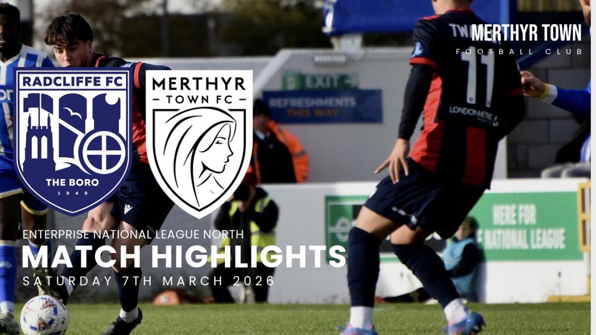 🎥 A brace from Lewys Twamley, and one from Alex John saw the Martyrs return to winning ways on the road at Radcliffe.   

View the highlights here 👉🏼 youtu.be/u08P1pRMViw

#OurTownOurClub | #WeAreMerthyr