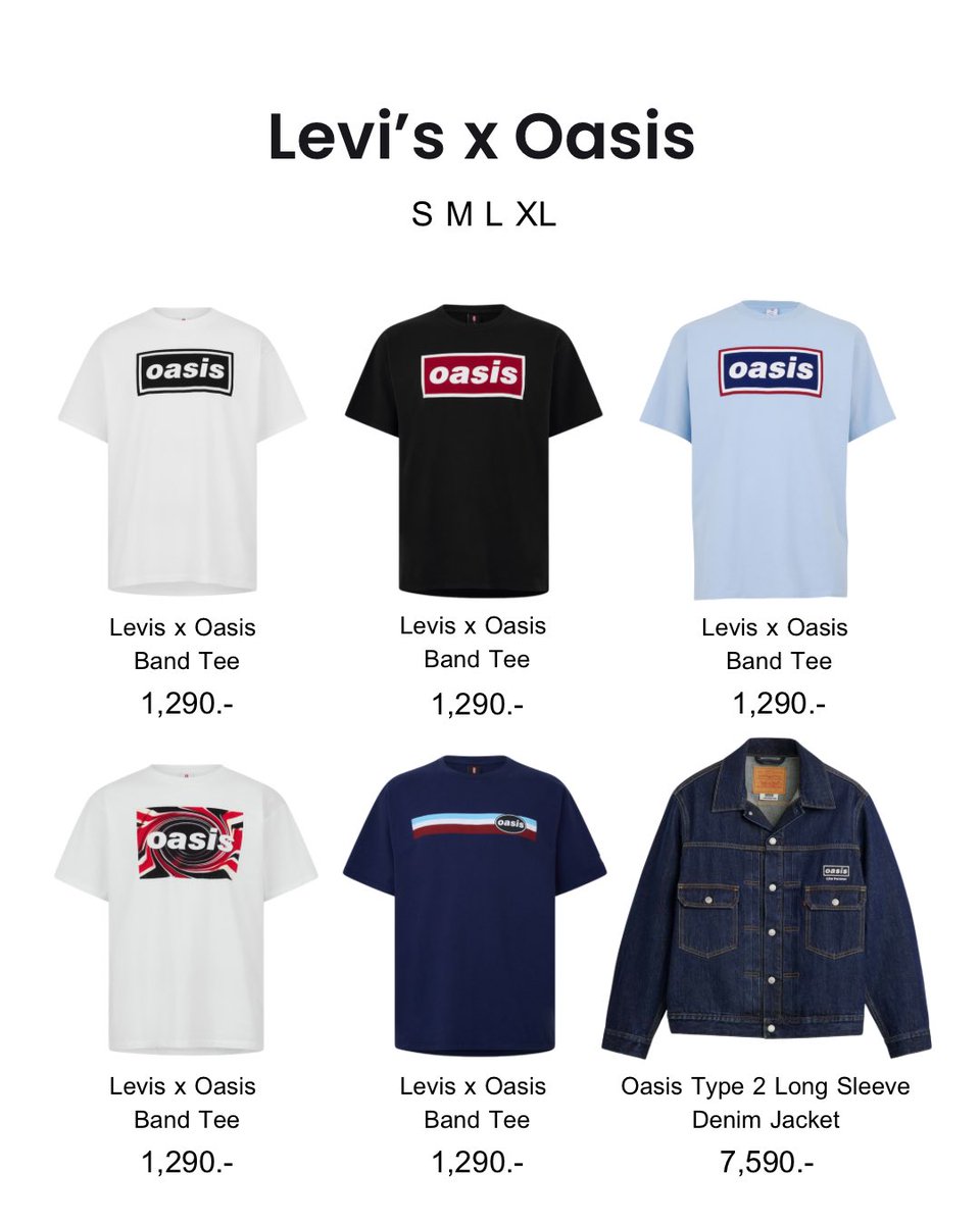 cloudypreorder's tweet photo. พรีออเดอร์ เสื้อ Levi’s x Oasis จาก Uk🇬🇧 

เสื้อ Levi’s x Oasis Band Tee 1,290.-

เสื้อ Oasis Type 2 Long Sleeve Denim Jacket  7,590.-

#oasis #oasisthailand #levisthailand #พรีออเดอร์อังกฤษ #พรีออเดอร์อเมริกา #พรีออเดอร์ #รับพรีออเดอร์ #รับหิ้ว #รับหิ้วญี่ปุ่น https://t.co/acoxIy8FJT