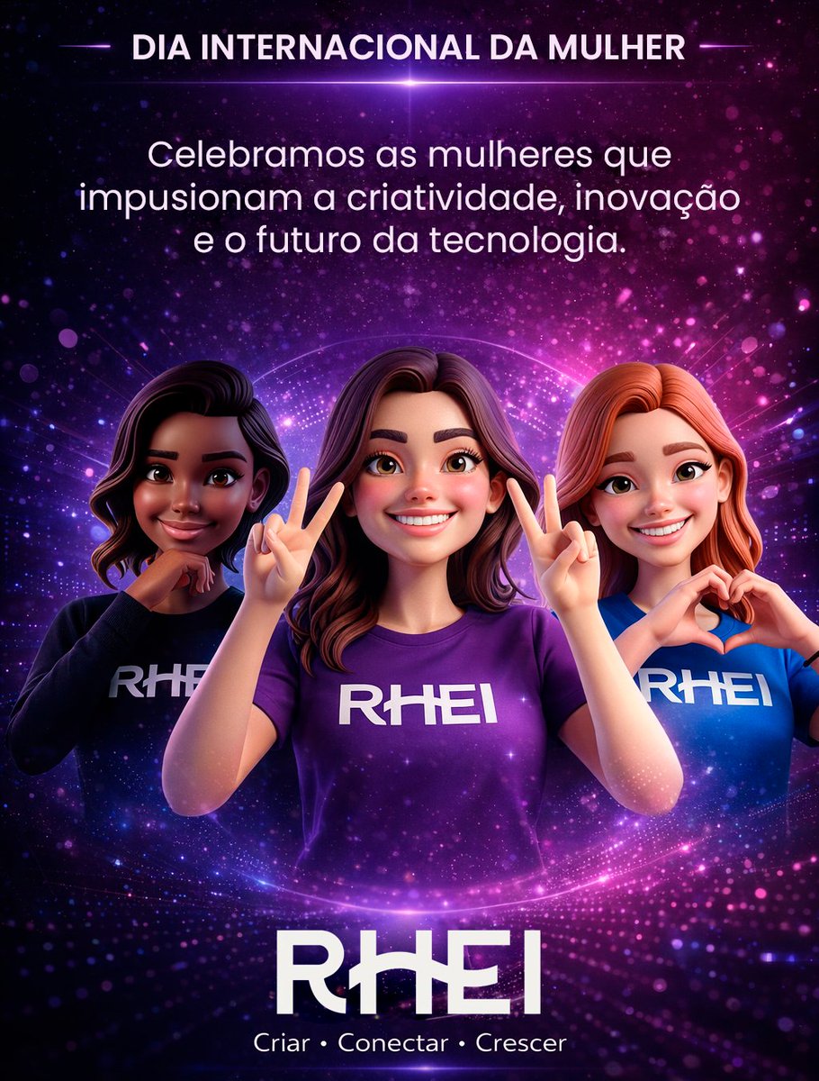 Hoje celebramos as mulheres que impulsionam a criatividade, a inovação e o futuro da tecnologia.

Feliz Dia Internacional da Mulher. 💜
#DiaInternacionalDaMulher