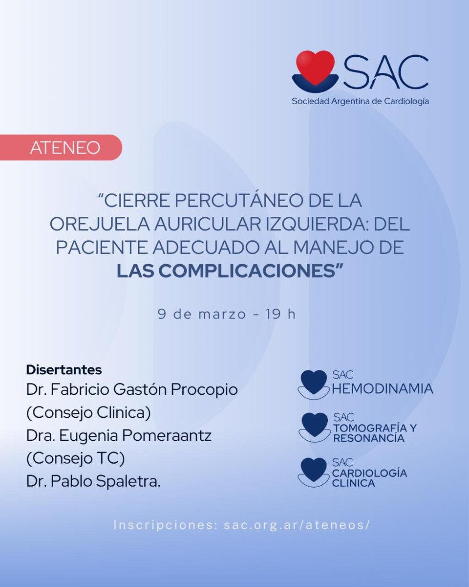 Consejo de Cardiología Clínica y Terapéutica🩺 SAC tweet media