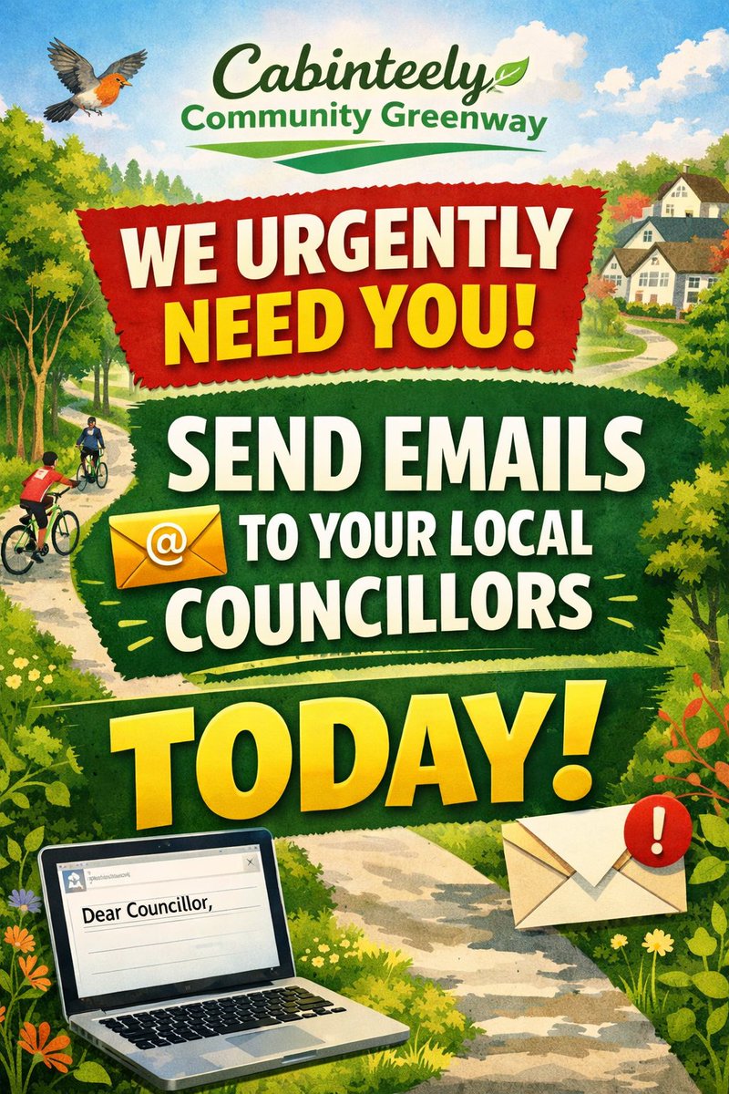 CabinteelyG's tweet photo. Councillors are getting lots of emails from people asking to vote 'Yes' on tomorrows Greenway decision.

But to keep the full greenway, we actually need to 'amend' and to vote for sections A, B, C, and D. https://t.co/8WMRVFRtTG