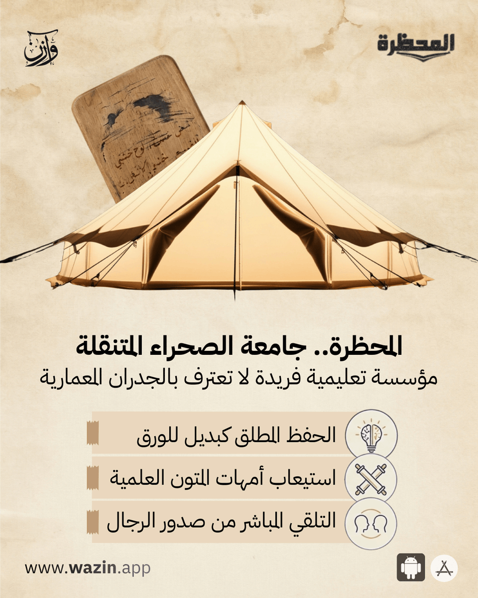 ejiwen's tweet photo. كيف كسر الشناقطة قاعدة ابن خلدون التاريخية؟ 🐪📚

يقول مؤسس علم الاجتماع ابن خلدون: "العلم ربيب الحضارة" 🏛️ أي أن العلم لا ينمو إلا في المدن المستقرة.. لكن خيام موريتانيا كان لها رأي آخر! ⛺

📲استمع للحلقة كاملة الآن عبر تطبيق وازن شنقيط. رحلة معرفية فريدة بانتظارك، متوفر الآن على متجري App Store وGoogle Play.