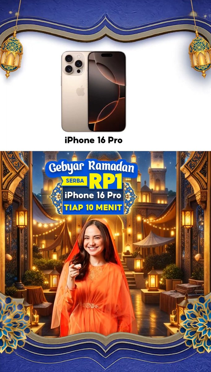 udah ngitung dari sekarangg. tiap 10 menit ada kesempatan dapetin iphone 16 Pro cuma Rp1. kayaknya malem ini fix nongkrongin aplikasi shopee sampe dapet atau sampe ngantuk banget wkwk #ShopeeMidnightSaleMalamIni
