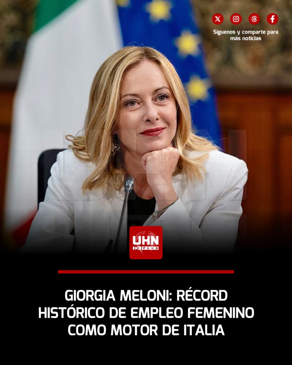 🇮🇹‼️ | La Primera Ministra Giorgia Meloni celebró este 8 de marzo el nivel de empleo femenino más alto en la historia de Italia. Meloni reivindicó que la verdadera libertad para la mujer no nace de la retórica, sino de las condiciones reales que permitan no tener que elegir entre