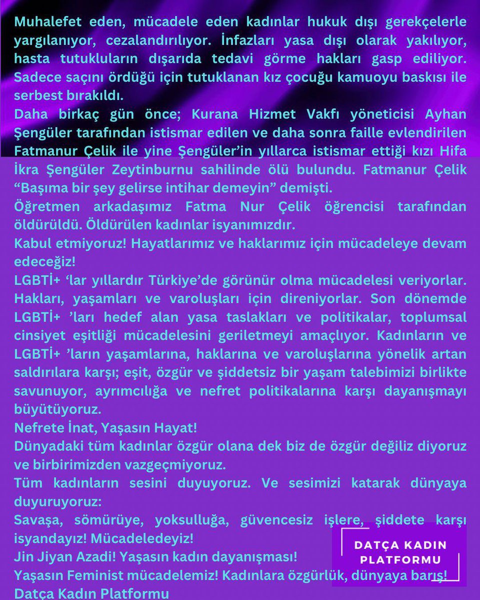 Datça Kadın Platformu tweet media