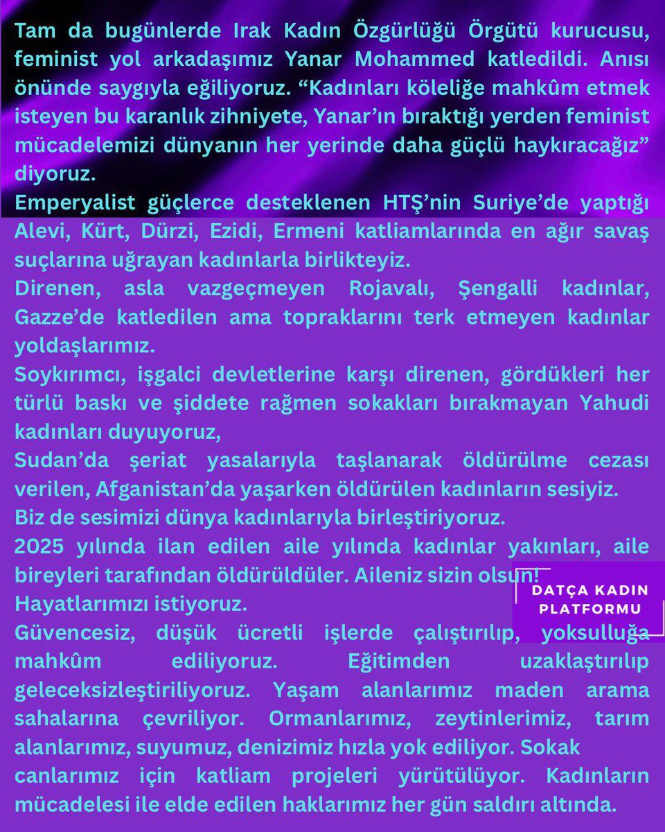 Datça Kadın Platformu tweet media