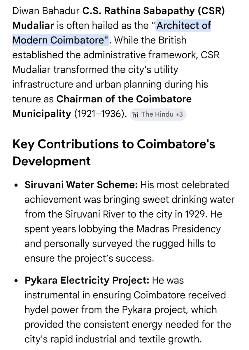 Thuluva vellalar Rathina sabapathy mudaliar is called the Father of modern coimbatore.
R.s.puram is names after him.
Many Tamila like velligiri gounder,avinashingam Chettiar, and British built coimbatore not just NAIDUS as per their whatsapp group build ups