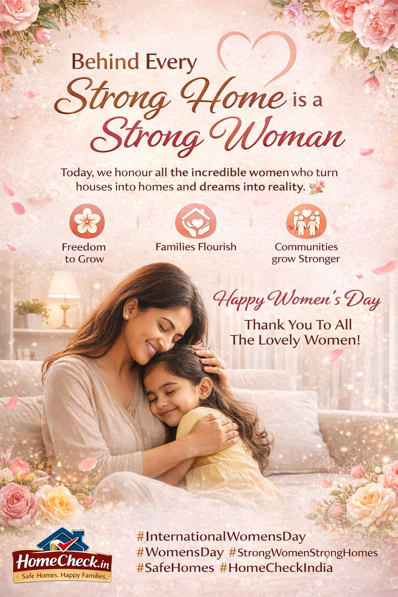 gethomecheck's tweet photo. @HomeCheck2  Behind Every Strong Home is a Strong Woman 🏡💪
From nurturing families 👩‍👧‍👦 to building dreams ✨, women are the foundation of every home and the strength of every society. A safe and secure home gives women the freedom to grow, lead, and inspire the world. https://t.co/yO5qgXheLF