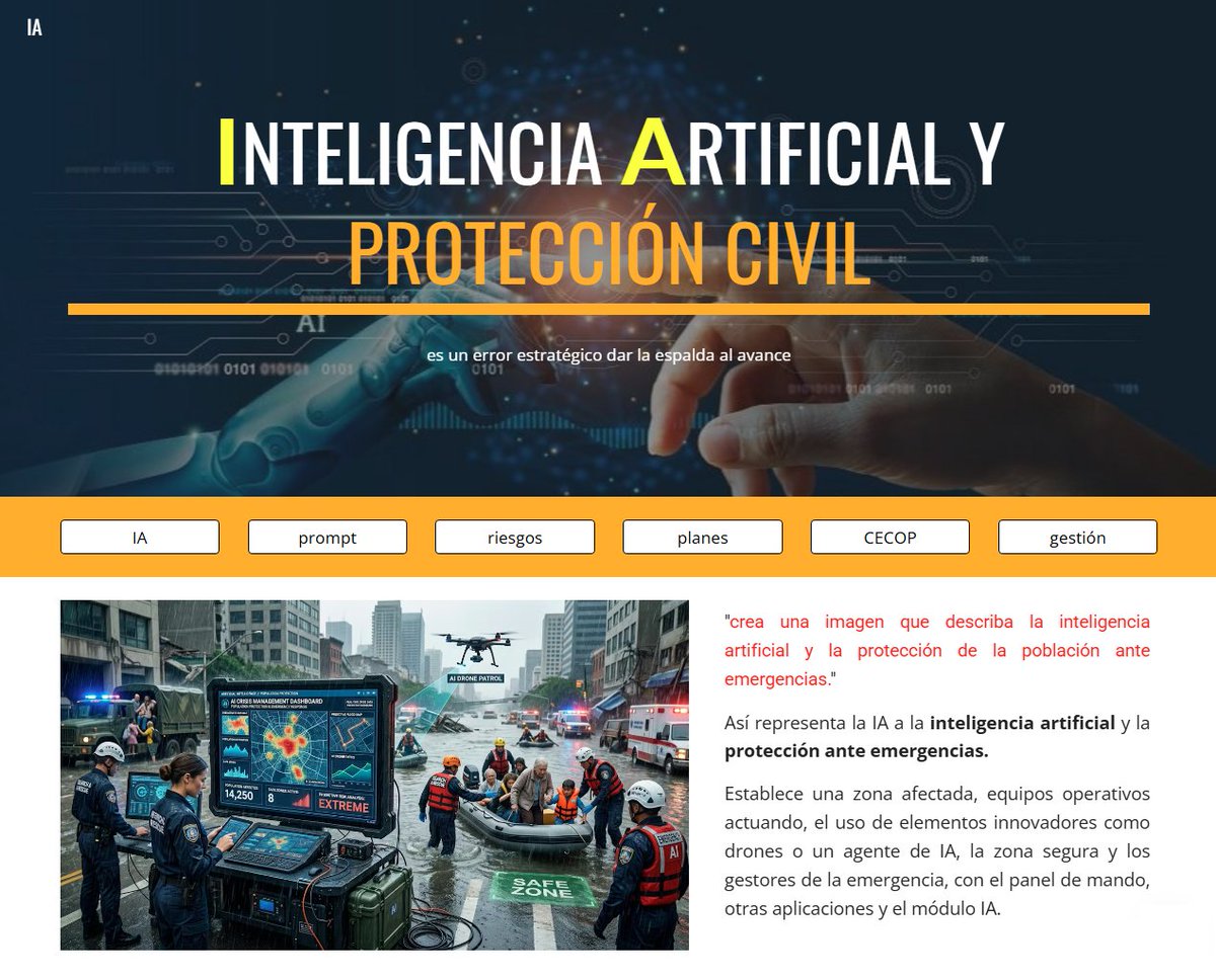GalvezRivas's tweet photo. Terminao...
Nuevos retos afrontándolos con la redacción de una formación, no para dummys, especialmente diseñada para expertos con desconfianza ante la #IA.
#InteligenciaArtificial y #ProtecciónCivil,
un binomio inaplazable.
Unidades Tecnológicas #UTPC https://t.co/TlmOn7zU8R