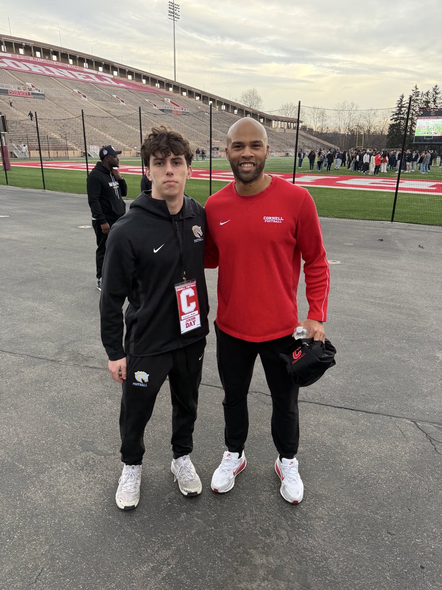 CarsonRuhe2027's tweet photo. I had a great time this weekend at @BigRed_Football junior day. Thank you @CoachEFranklin for the invitation and I look forward to continuing to learn more about Cornell football. 
@CoachEavensonJr @LightridgeFB https://t.co/JdhkCGJcZ2