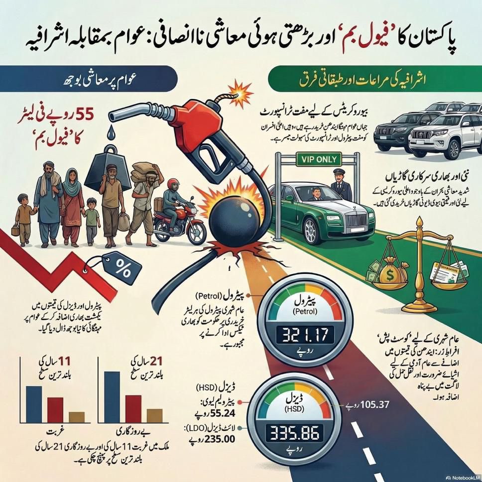 InsafPK's tweet image. اس وقت پاکستان میں ایک ریاست دو دستور والا فرق بلکل واضع دکھائی دے رہا ہے-
ایک طرف اشرافیہ ہے، جو ہیلی کاپٹروں سے بھی بڑھ کر جہازوں تک پہنچ چکی ہے، دوسری طرف عوام ہیں جنہیں حکومت پیستی ہی جا رہی ہے-
#ZillehShah