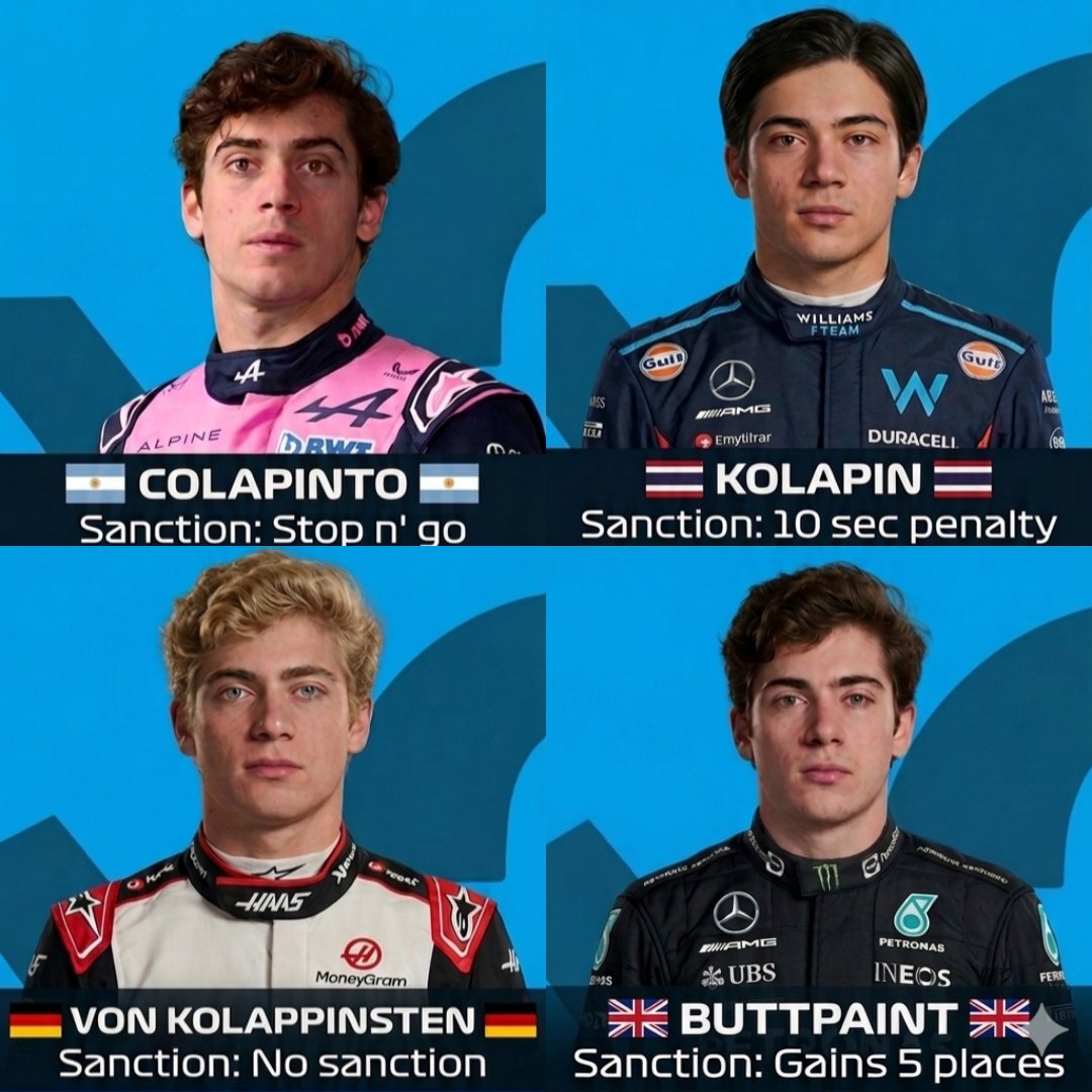 La sanción de la FIA a COLAPINTO según nacionalidad