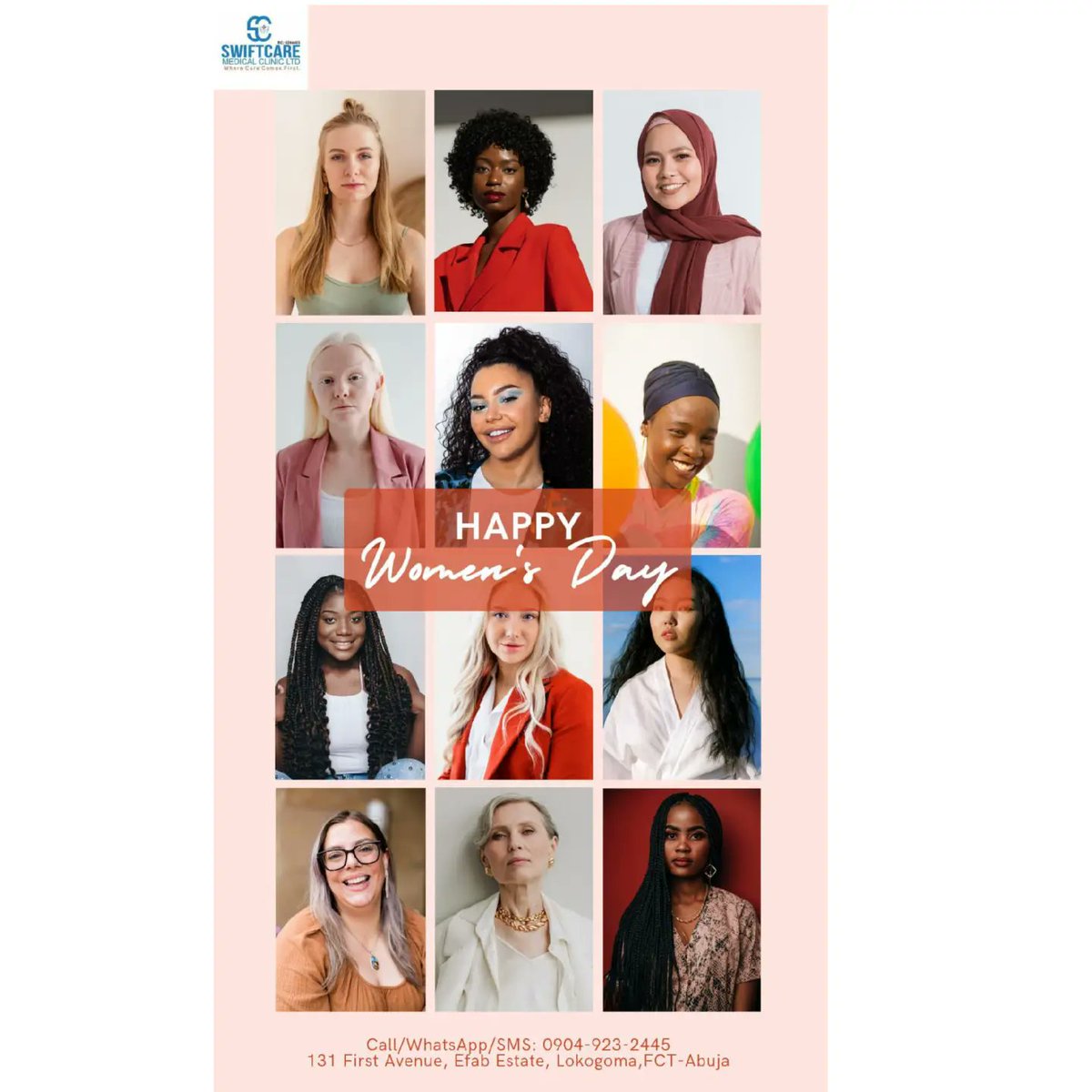 Swiftcaremed's tweet photo. Happy International Women's Day from SWIFTCARE MEDICAL CLINIC! 🌸 Today, we celebrate the strength, resilience, and compassion of women everywhere. To all our clients, staff, and partners: thank you for nurturing, leading, and making our world a better place. https://t.co/EqTTIutRix