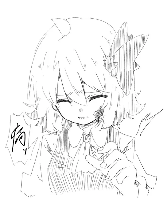 Apple Pencilの先っちょを鉄のヤツにしてめっちゃ描きやすくなったので、試し描きでミアちゃんにビンタ 