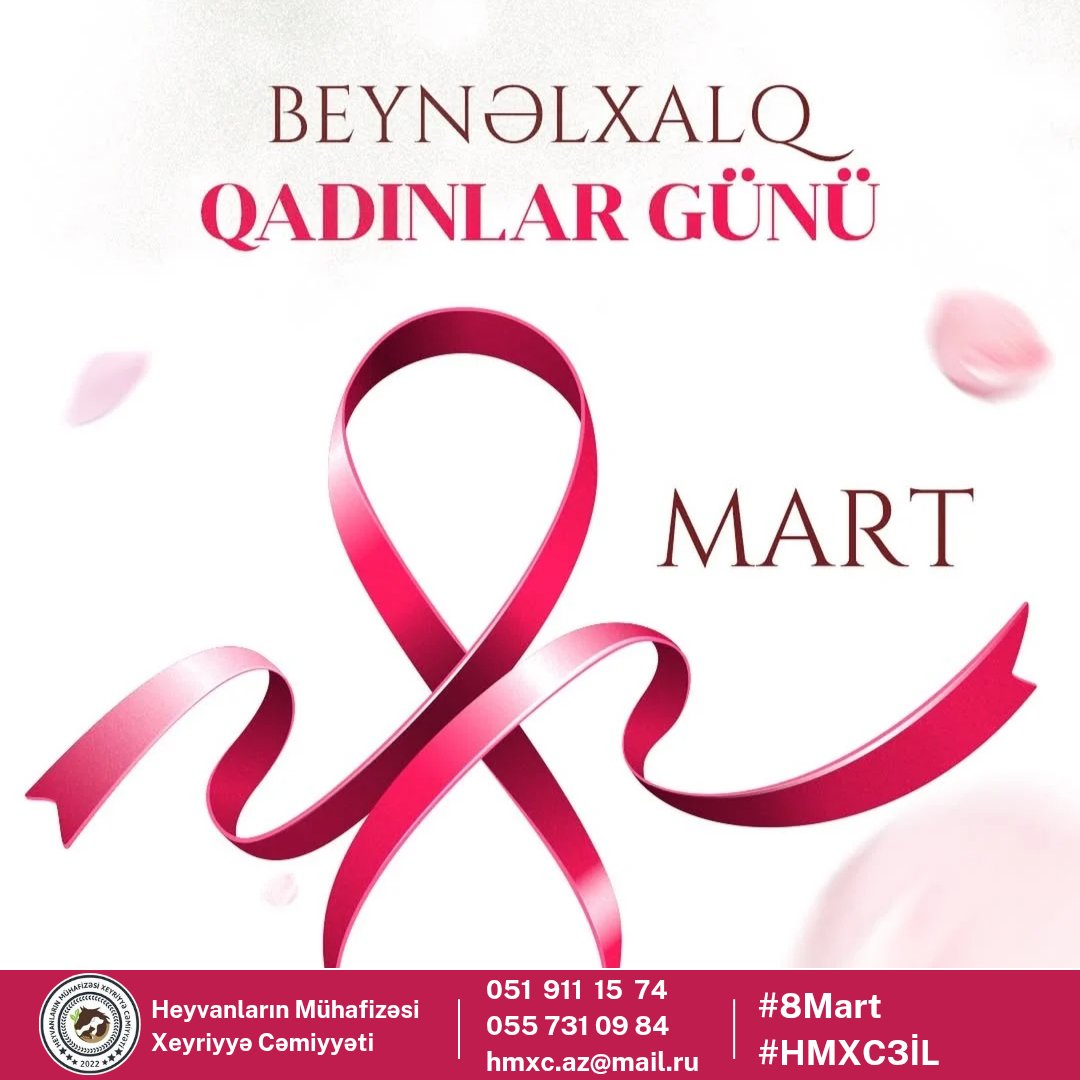 hmxc_az's tweet photo. Zərifliyi, qayğısı və sevgisi ilə həyatımıza dəyər qatan bütün xanımları 8 Mart - Beynəlxalq Qadınlar Günü münasibətilə ürəkdən təbrik edirik.

#HMXC #HMXCAZ #8Mart #BeynəlxalqQadınlarGünü https://t.co/Pei75qS9Vy