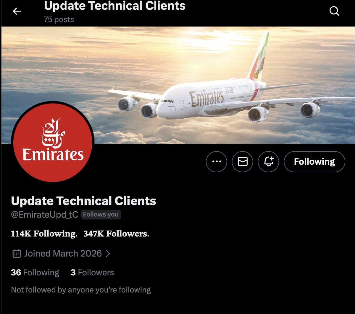 P_rowlock's tweet photo. @EmiratesSupport While you are not replying to dm or post, fake accounts are approaching customers and trying to scam.
I have DM'd my travel details please help out

⁉️⁉️⁉️⁉️⁉️fake acount beware⁉️⁉️⁉️⁉️ https://t.co/qeJZeMZn1B