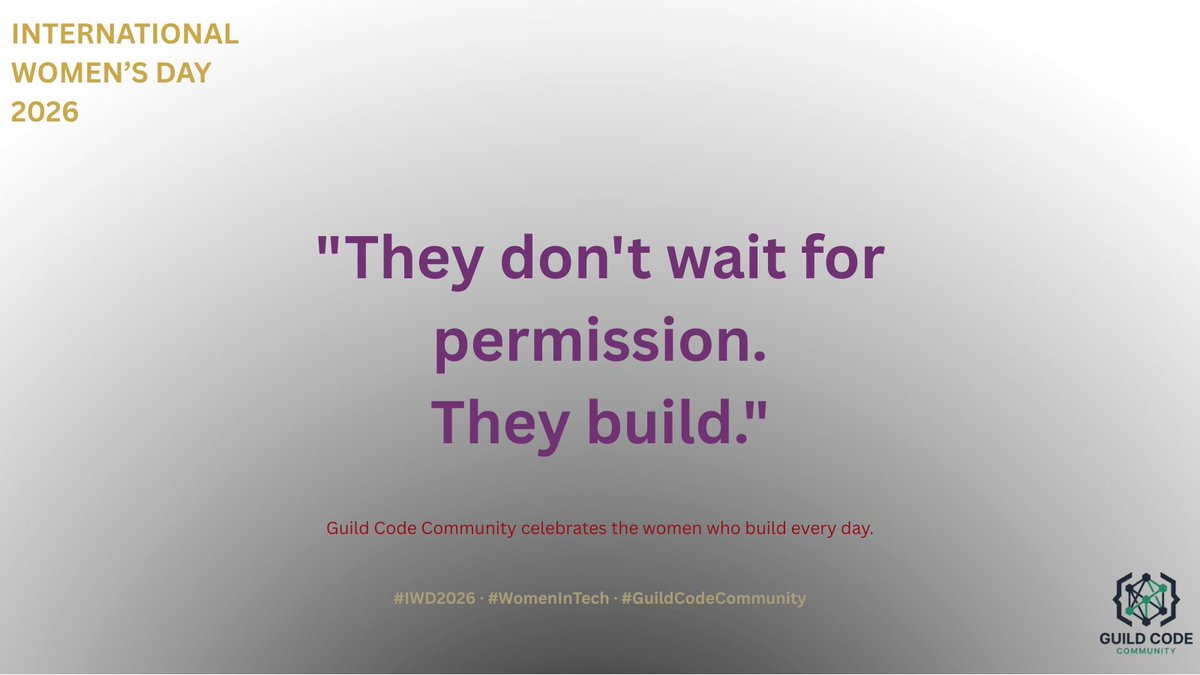 GCodeCommunity's tweet photo. Today is IWD.
But at Guild Code Community, women don't wait for one day to lead.
They build. They ship. They show up every day.
To Maureen, Vivian, Ivy, Winfred, Mary, Christine, Iddah, Ayesa, Emma
You are not the exception.
You are the standard💙
#WomenInTech #GuildCodeCommunity https://t.co/yS1nSUkAzp