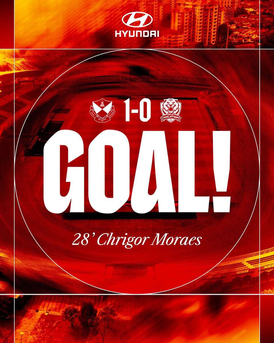 selangorfc's tweet photo. 28’ | 🔴🟡 SFC 1-0 IMI 🟢🟡
⚽️ GOOAAALLLLLLL! Chrigor Moraes puts the #RedGiants ahead with a header from a wonderful cross by Faisal Halim. Get in, Chrigoal! 🙌
Powered by Hyundai Motor Malaysia
#SelangorFC #ThisIsSelangor
#SFCIMI #LS20
#LigaSuper2025-26 https://t.co/EJFam8bCla