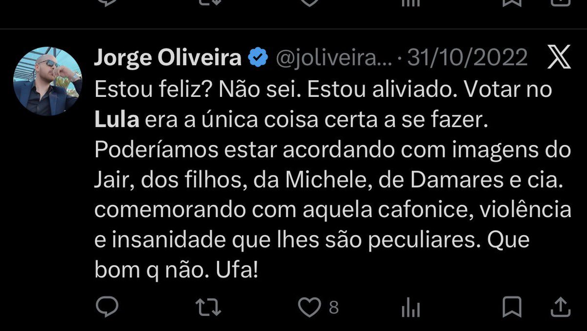 O cara que se diz “nem direita e nem esquerda” se você procurar bem o seu passado recente: É LULA KKKKKKK. Não falha uma. Foi só eu descobrir que me  bloqueou 🤣🤣🤣🤣🤣