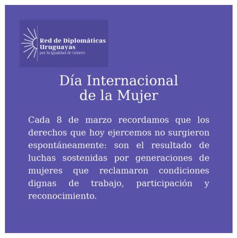 Sil_Balaguer's tweet photo. Día Internacional de la Mujer. 
Red de Diplomáticas uruguayas. 

#reduig #8M https://t.co/t3Ej2cnC9j