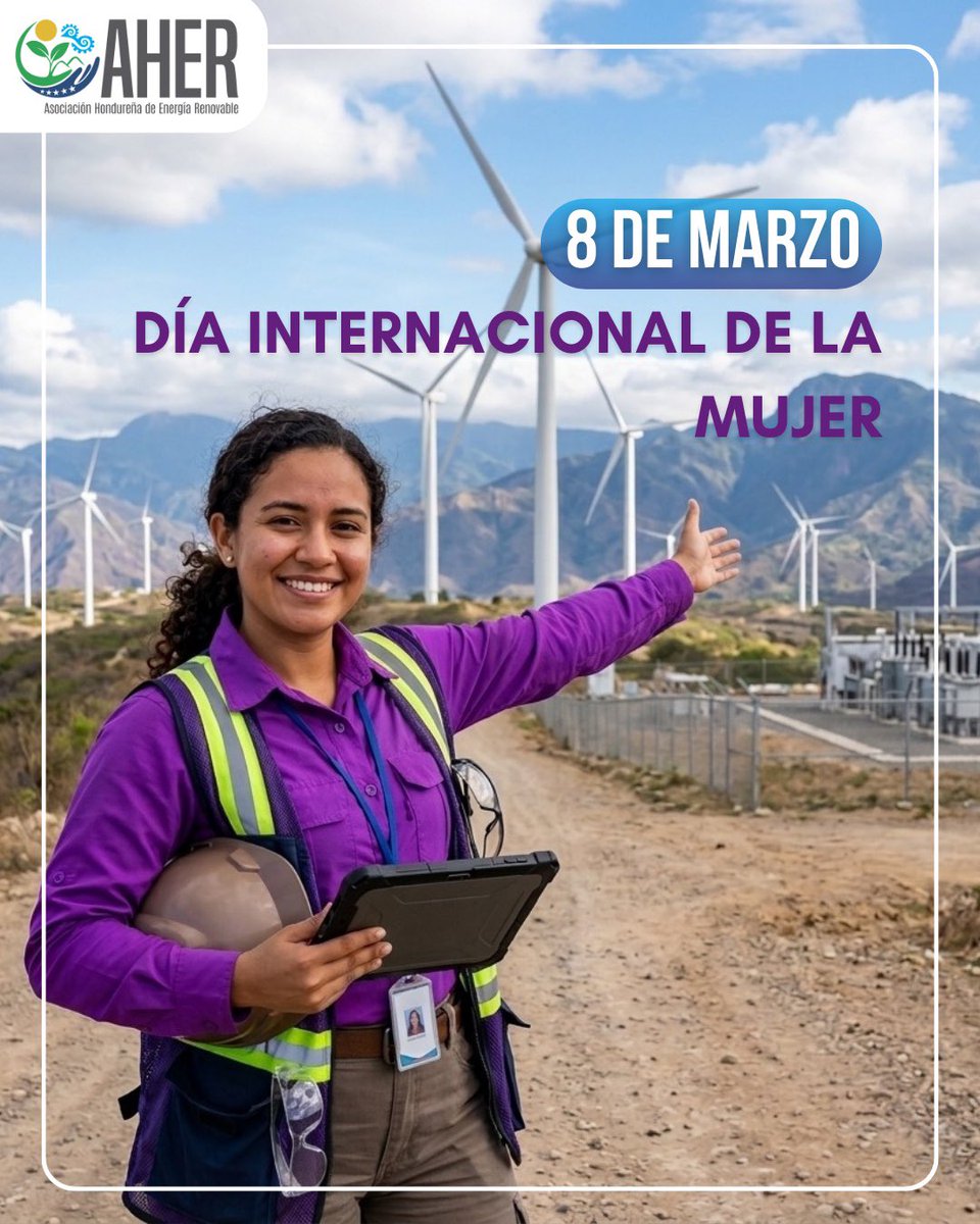 AHERenovable's tweet photo. ✨ Hoy conmemoramos la fuerza, la creatividad y el liderazgo de todas las mujeres que impulsan un futuro sostenible. 🌱💡
En AHER seguimos trabajando para que la energía renovable también sea un espacio de igualdad y oportunidades para ellas. 💜
#DíaInternacionalDeLaMujer https://t.co/BTb6x6Qf6x