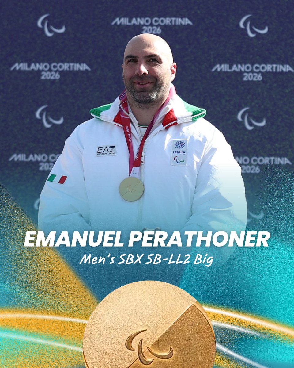 OROOOO🥇

Emanuel Perathoner wins Italy’s first GOLD at the Milano Cortina 2026 Paralympic Games!!

🇮🇹 Emanuel climbs to the top step of the podium in Snowboard Cross!! 

#MilanoCortina2026 #Paralympics