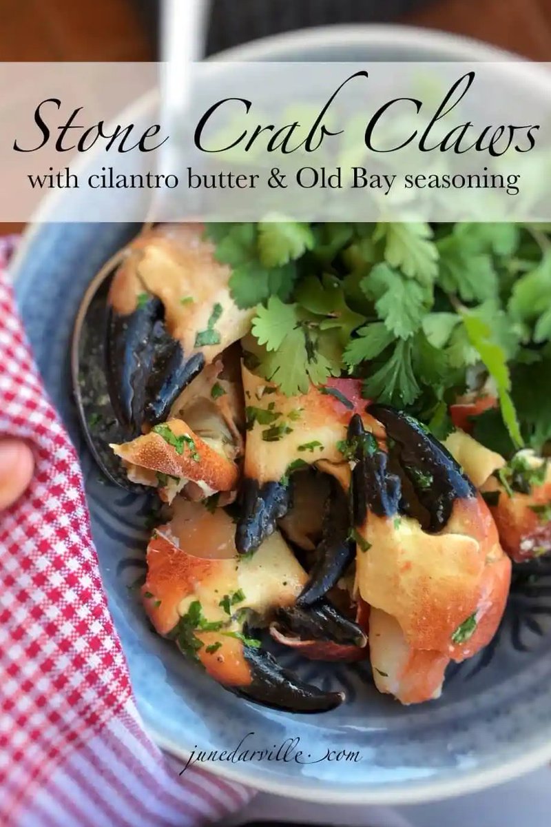 junedarville's tweet image. 🦀 𝐁𝐮𝐭𝐭𝐞𝐫𝐲 𝐒𝐭𝐨𝐧𝐞 𝐂𝐫𝐚𝐛 𝐂𝐥𝐚𝐰𝐬
🦀 Stone crab claws in homemade cilantro butter, what finger licking good seafood #dinner this is! Do you like #crab? #seafood 
🦀 𝐑𝐞𝐜𝐢𝐩𝐞 &amp;gt;&amp;gt; junedarville.com/stone-crab-cla…
