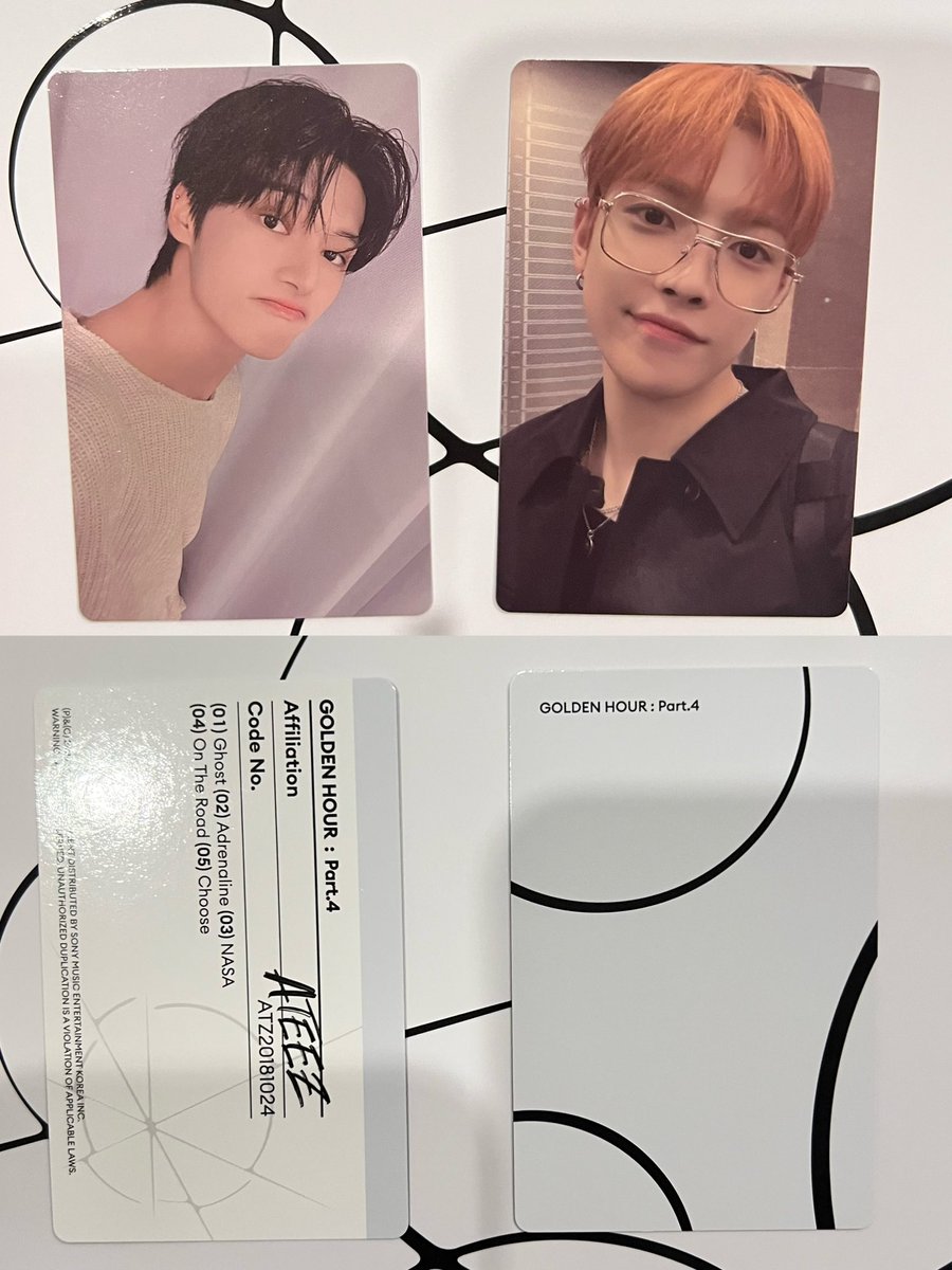 jplookket's tweet photo. หาแลกการ์ดอูยอง ฮงจุง เป็น ยุนโฮ 
Ateez Golden Hour Part 4 (Z.Ver)
หรือแลกข้ามเวอร์ก็ได้นะคะไม่ติด🥹
#แลกการ์ดเอทีซ #แลกการ์ดateez
#ตลาดนัดเอทีซ #ตลาดนัดateez https://t.co/ipGvR46Ltx