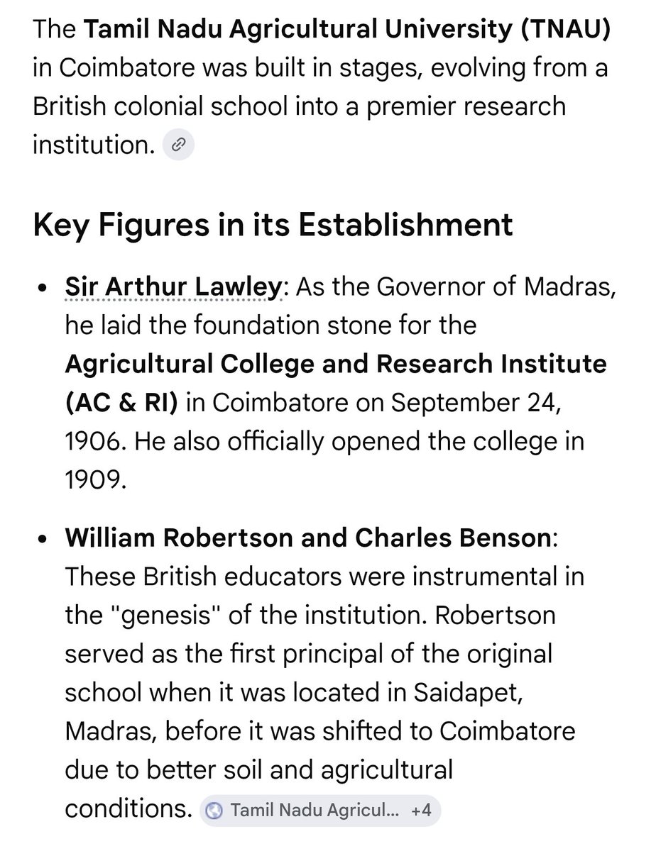 TNAU built by British.
Still we lawley road in name of sir Arthur Lawley.
Not developed by any Naidu