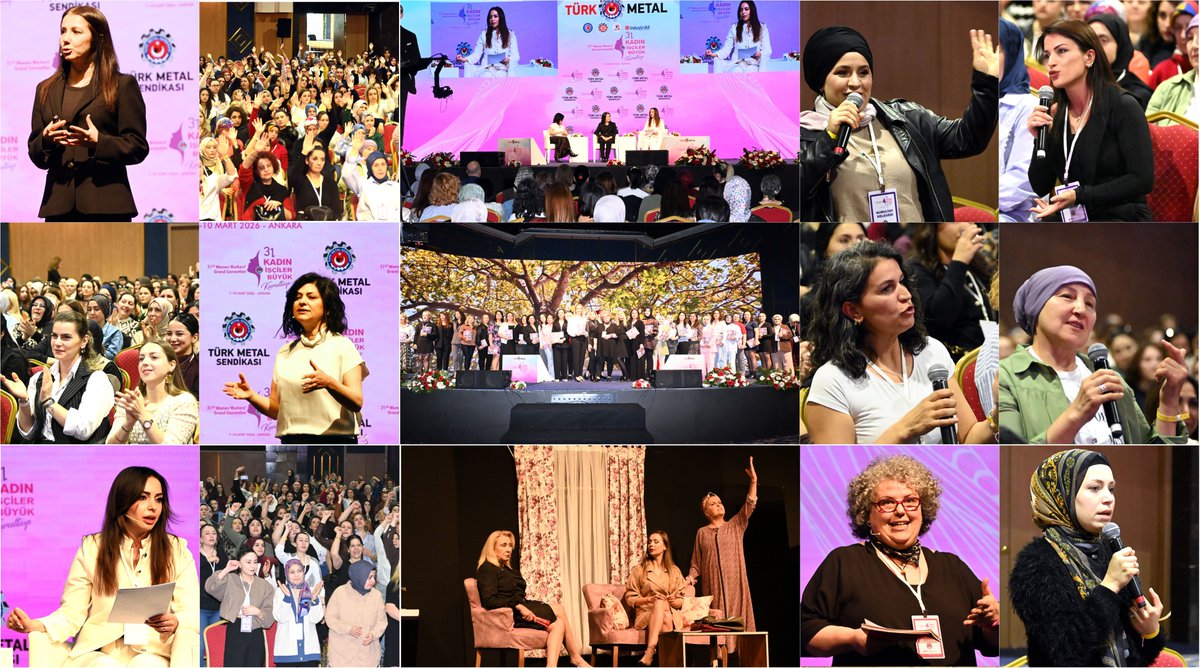 Sendikamız Türk Metal tarafından 7–10 Mart 2026 tarihleri arasında Ankara’da gerçekleştirilen Kadın İşçiler 31. Büyük Kurultayı, Anadolu Hotels Esenboğa Thermal’de başladı. 8 Mart Dünya Emekçi Kadınlar Günü kapsamında düzenlenen programın ilk günü yapılan panel, söyleşi ve