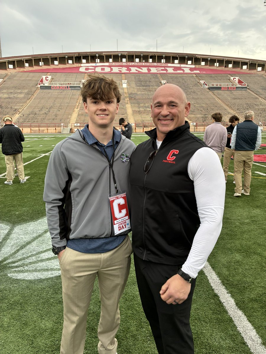 jack_halbert21's tweet photo. Thank you @DanSwanstrom and @TerryUrsin for the Junior Day visit at Cornell!
Great program and culture. 
@BigRed_Football 
@chowan6464 @CoachJBlack @RecruitMcintosh @RecruitGeorgia @Coach_Hatcher20 @RustyMansell_ @najehwilk @TheUCReport @FayetteSports @sixstarfootball https://t.co/d7bjh9nhSo