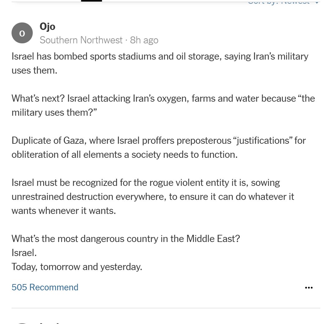 iron_redux's tweet photo. Top comment on NYT. This is what Hamas' victory looks like yes. https://t.co/HVXkvxLt7x