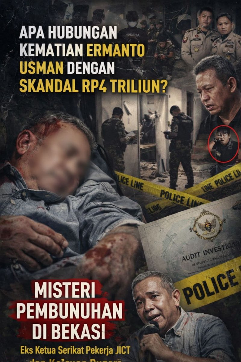 Opposisi6890's tweet photo. Tragedi di Bekasi: Pasangan Suami Istri Menjadi Korban Penyerangan.

Peristiwa tragis menimpa pasangan suami istri di Bekasi, Ermanto Usman (65) dan Pamilawati, pada Senin (2/3). https://t.co/aDmsM5uyGA