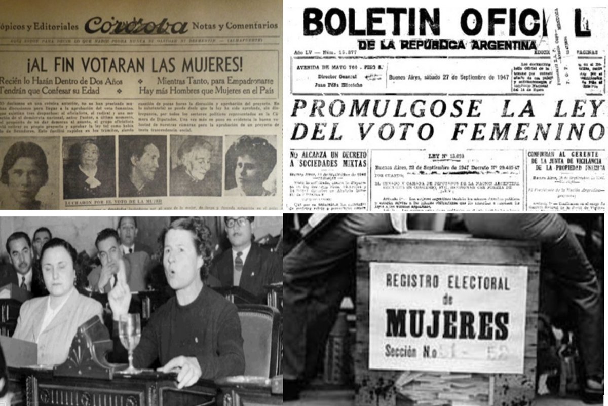 MalenaGalmarini's tweet photo. Luchamos no solo por el derecho al voto femenino sino que, en 1951, cuando las mujeres votaron por primera vez, fueron elegidas 6 senadoras y 23 diputadas nacionales, todas pertenecientes al peronismo. Luchamos contra la dictadura de Onganía que nos obligó a a usar el apellido del marido con la palabra “de” como si fuese su propiedad.