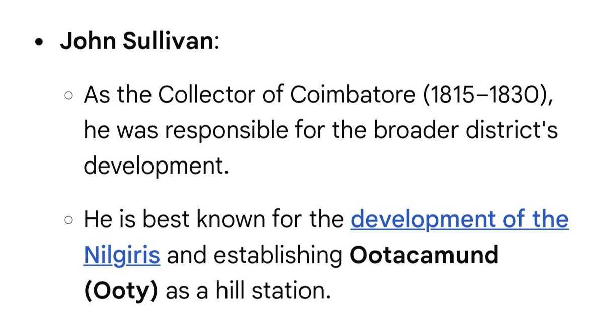 John sullivan collector.of coimbatore district which covered erode,tirupur,ooty coimbatore  and much more.
He developed coimbatore into a major city.still we have sullivan street