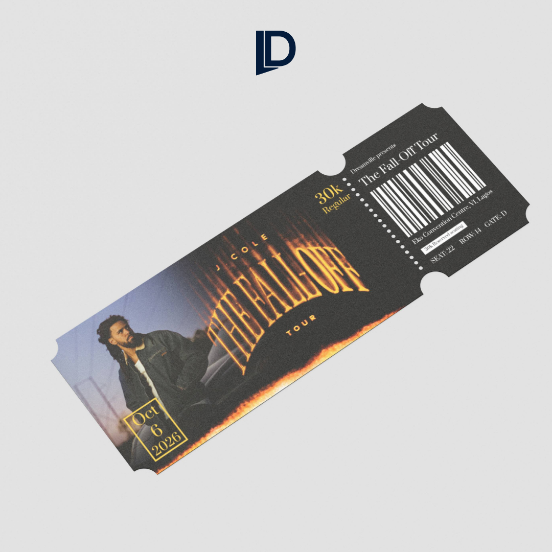 Oruaro6's tweet image. POV: if THE FALL OFF tour was coming to Nigeria...  

#thefallofftour  #jcole #ticketdesign #graphicsdesign