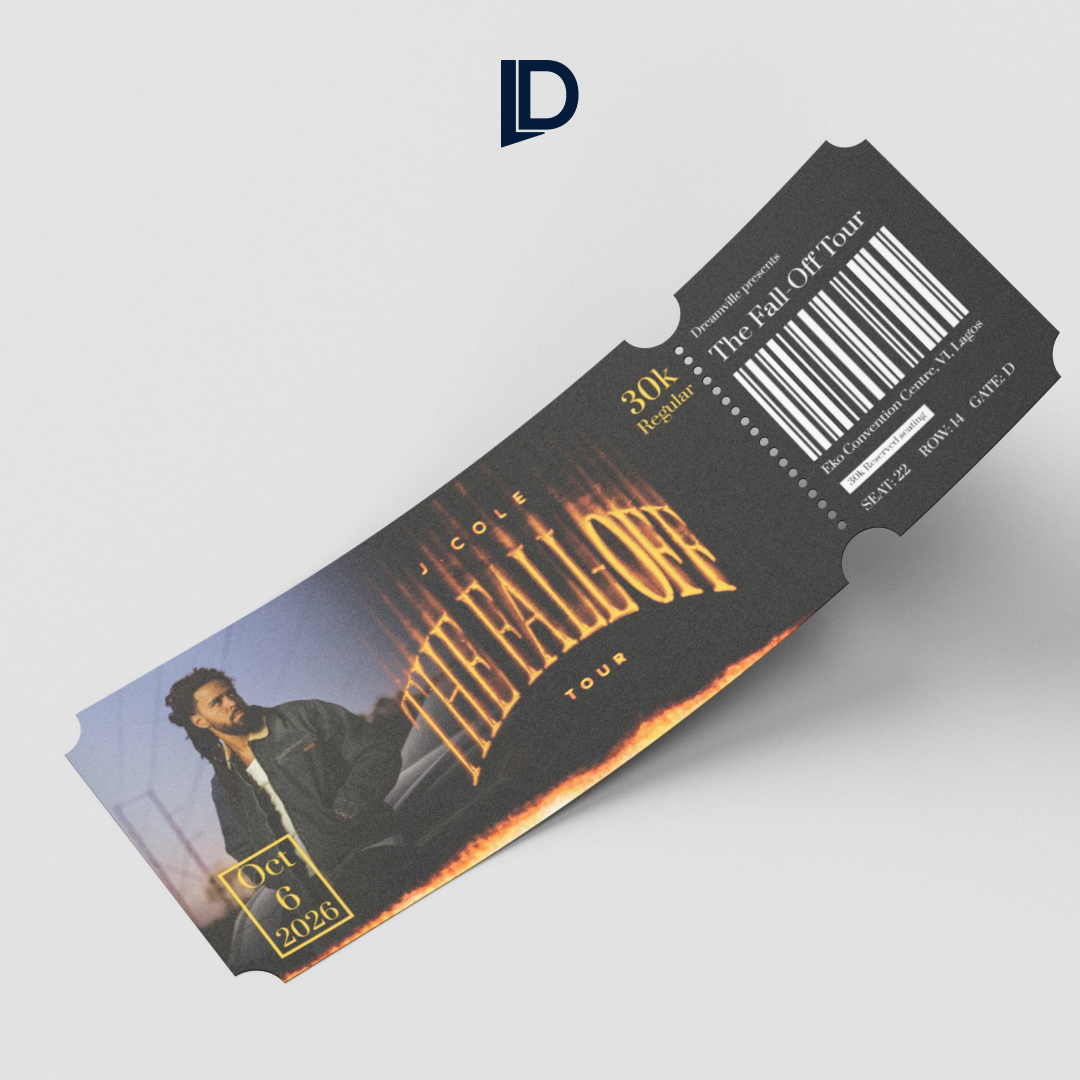 Oruaro6's tweet image. POV: if THE FALL OFF tour was coming to Nigeria...  

#thefallofftour  #jcole #ticketdesign #graphicsdesign