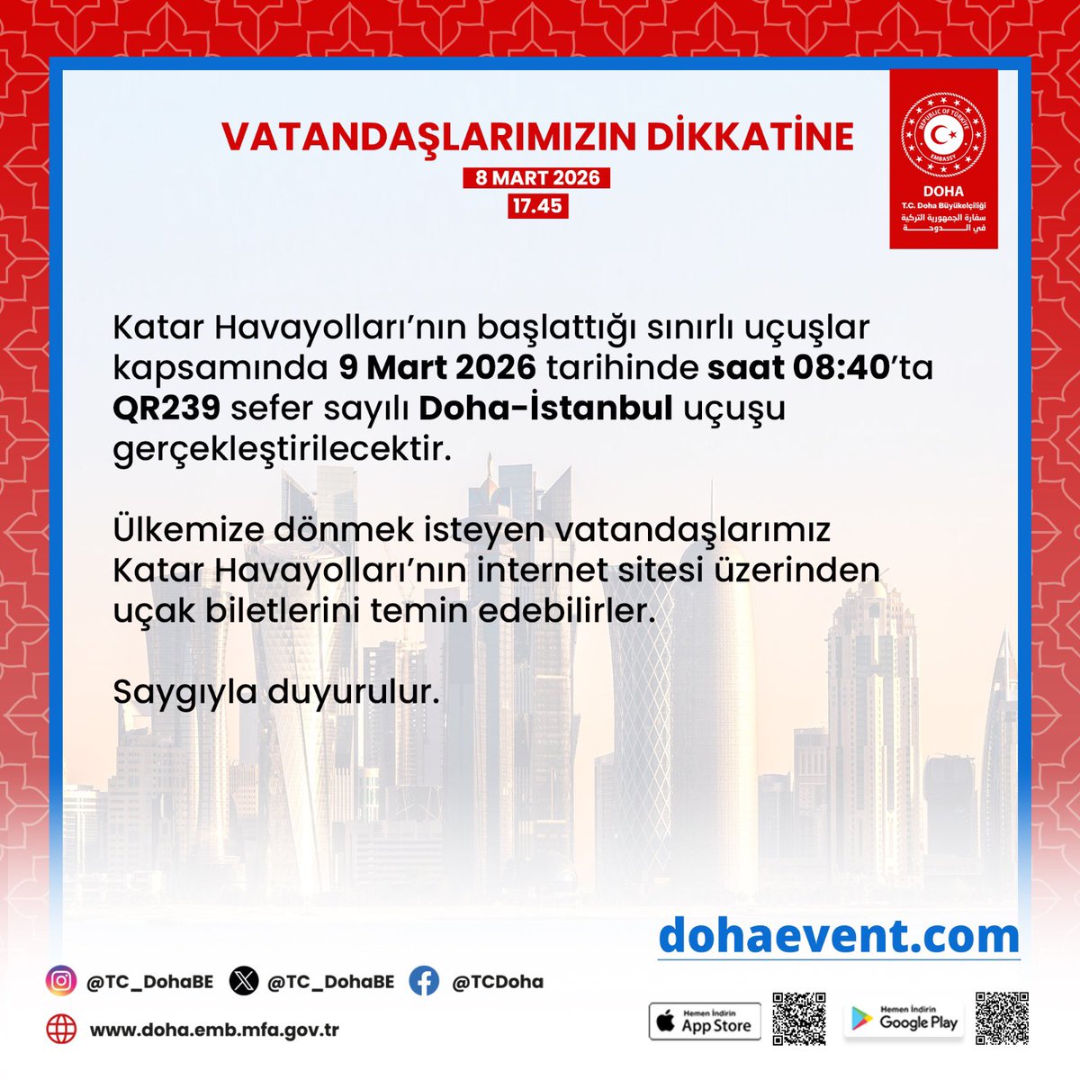 TC_DohaBE's tweet photo. Vatandaşlarımızın Dikkatine 📢📢 https://t.co/iR6IJClZzS