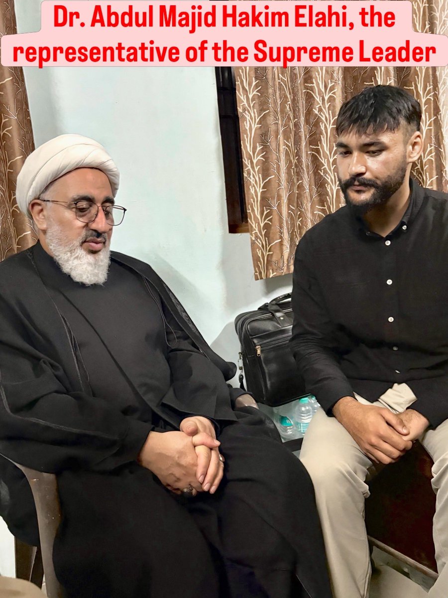 AbaIdrees's tweet photo. Met Abdul Majid Hakim Elahi, representative of Ayatollah Syed Ali Khamenei, in Mohali. Offered condolences for the martyrs and heard inspiring words about our leader’s life and mission. Prayed for guidance to remain steadfast on the path of truth and justice.

#Iran #Khamenei https://t.co/1lpfwqMTIK