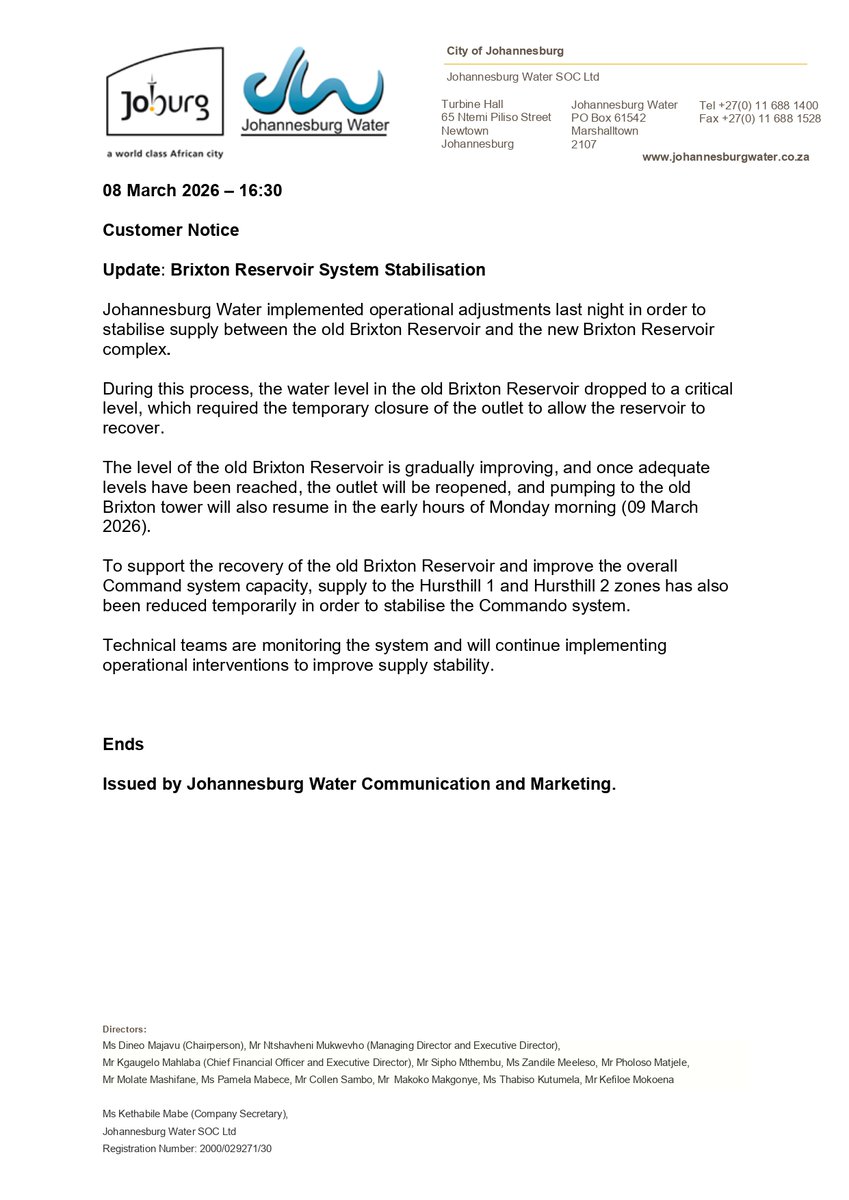 Johannesburg Water tweet media